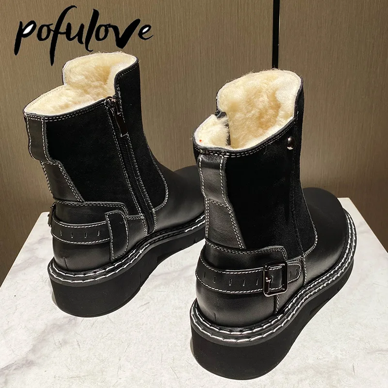 

Женские ботильоны из натуральной кожи, с шерстяной подкладкой