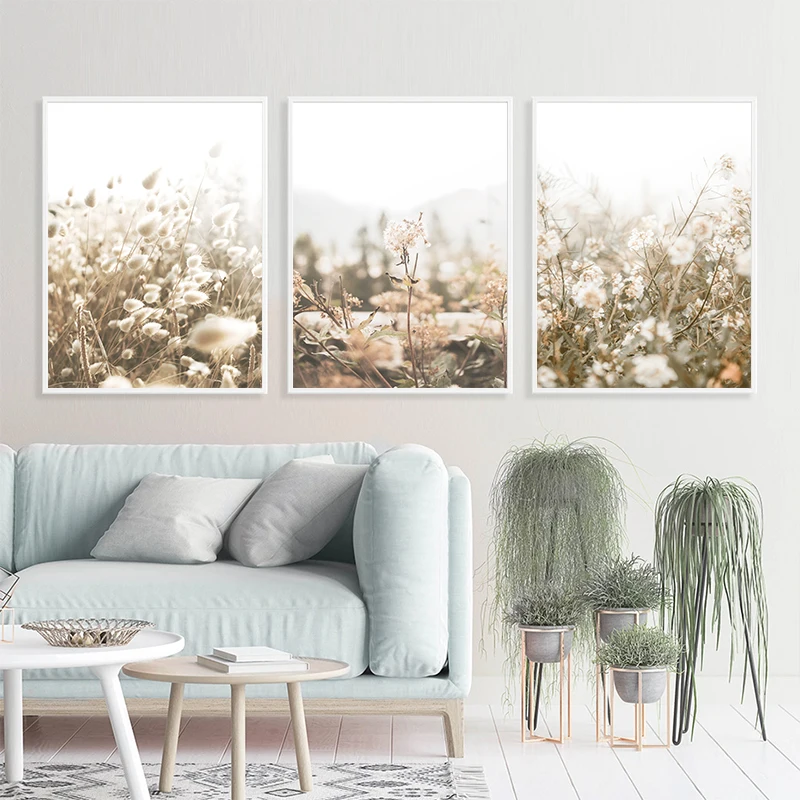 

Idyllic Flowers and Wild Atmosphere Painting Canvas Poster Print Nordic Decoration Wall Art Picture Modern Living Room Decor