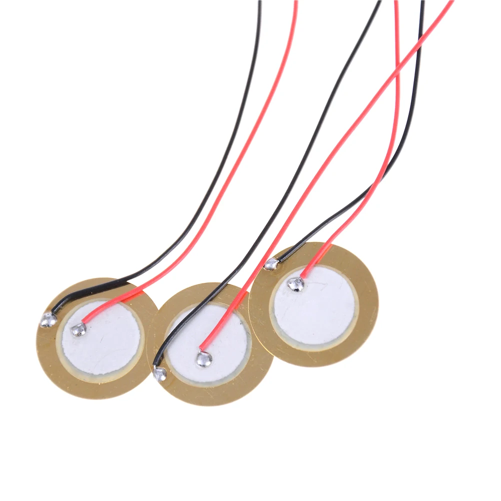 

10PCS Sale 20mm Drum Disc + Wire Copper Piezoelectric Buzzer Copper Piezo Ceramic Elements Sounder Sensor Trigger