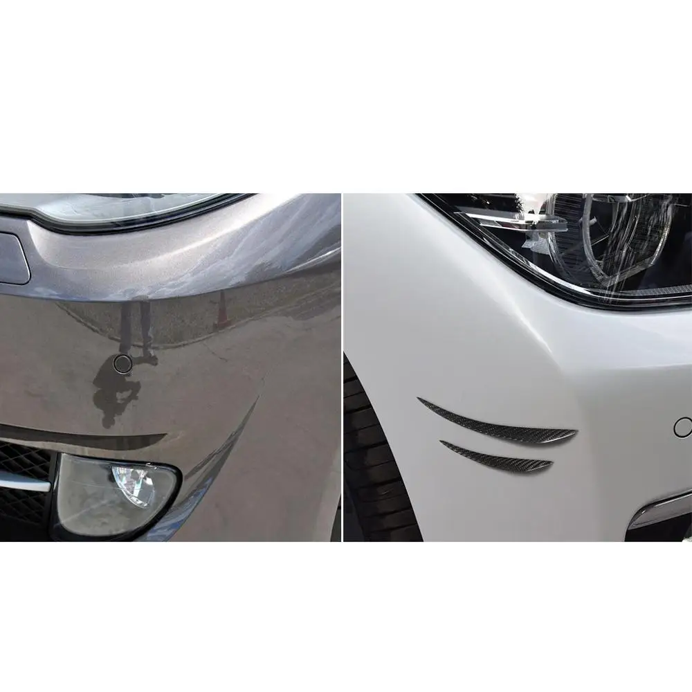 LHD RHD 4PCS/set Car Front Bumper Universal Real Carbon Fiber Spoiler Air Knife Shape For BMW E60 E90 F30 F10 E70 X5 F15 E84 F20 on - Левый и правый руль 4-шт./компл. передний бампер автомобиля Универсальный реальный углеродного волокна Spoiler Air Knife 