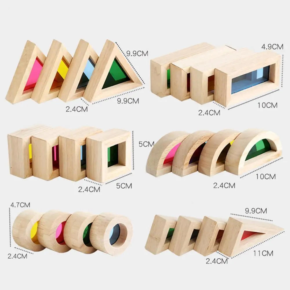 

Wooden Rainbow Stacking Blocks Creative Colorful Learning And Educational Construction Building Toys Set For Kids For Ages 2-6