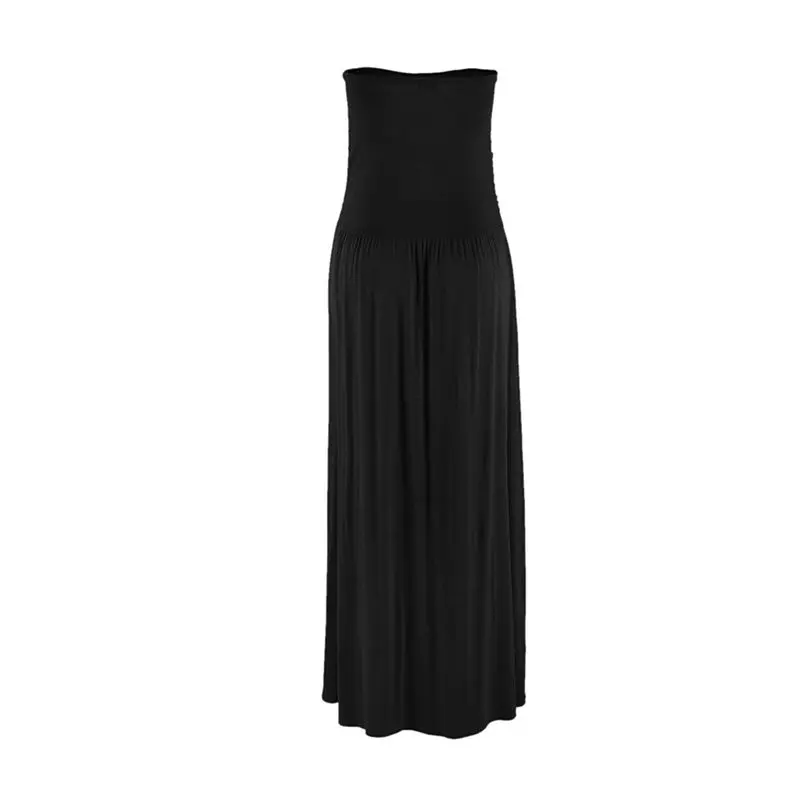 

2x Women's Bandeau Sleeveless Strapless Loose Long Dress XL Size Black & Gray