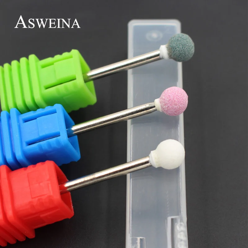 

ASWEINA 2 шт./лот керамический камень сферические заусенцы для дизайна ногтей сверло электрическая машинка для маникюра аксессуары инструмент...