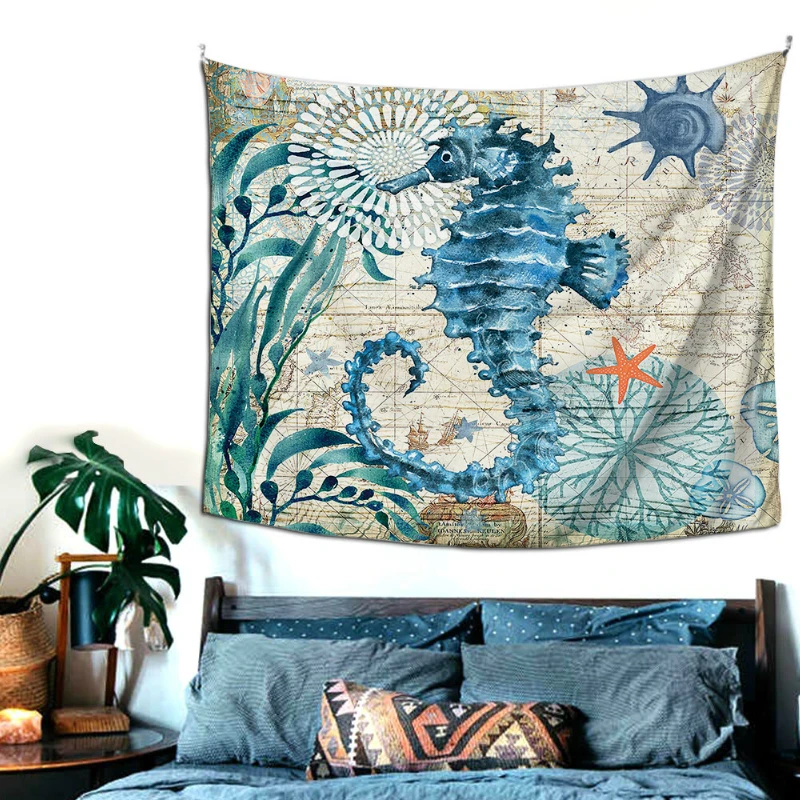 Забавный задорный моющийся креативный гобелен с морскими черепахами
