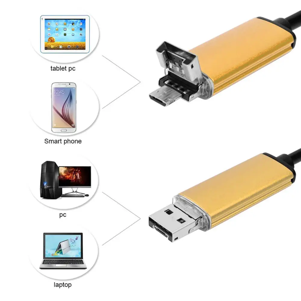 USB бороскоп для осмотра 6 светодиодов объектив 5 мм | Безопасность и защита