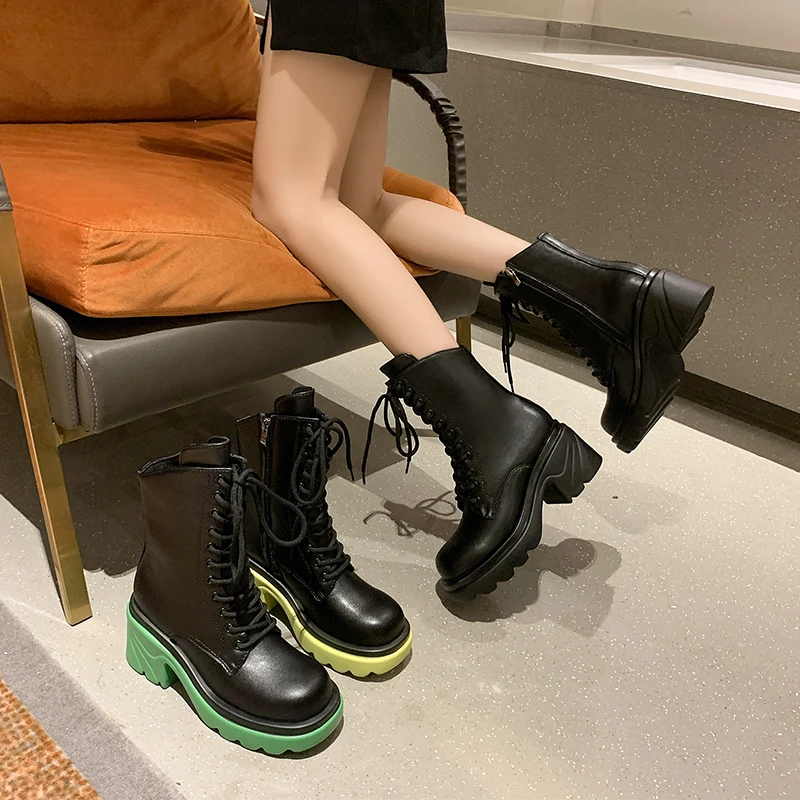 2021 Fashion New British Style short Boots Autumn and Winter All-match Comfortable Short Barrel Knight Boots Women Ladies