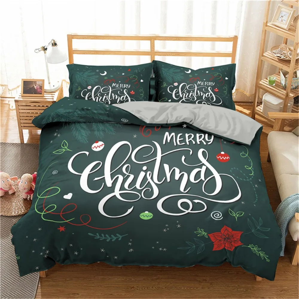 Boniu Merry Christmas постельное белье с 3d принтом оленя и Санта Клауса набор пододеяльников с наволочкой микрофибра постельное белье