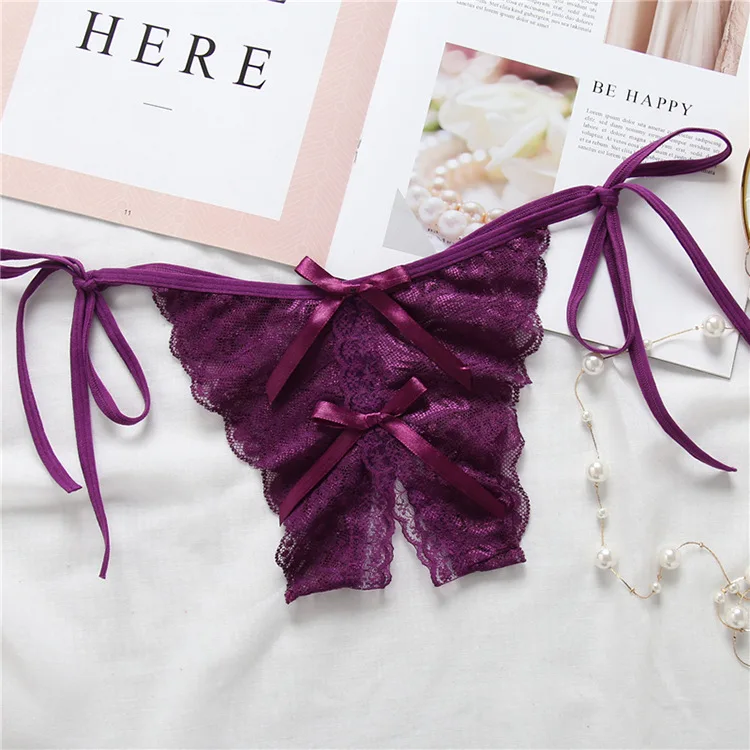 

womens erotic panties open crotch sexy Underwear lace transparent temptation G String thong ladies lingerie crotchless panties