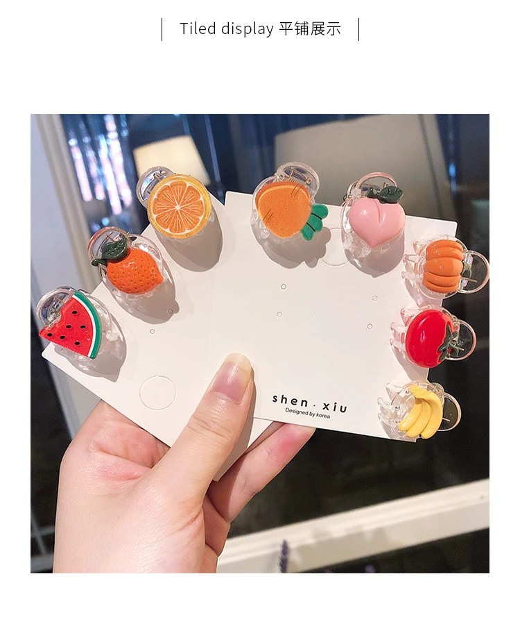 Милые заколки для волос в виде овощей и фруктов женщин девушек аксессуары