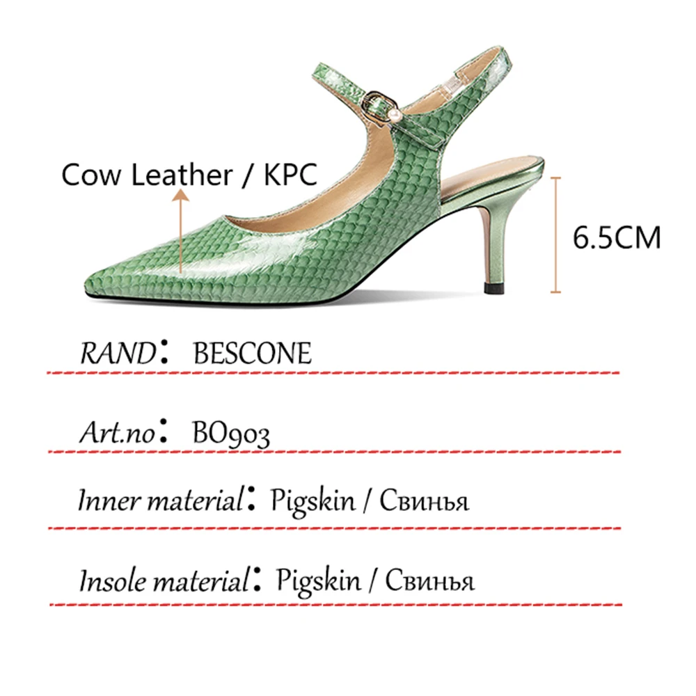 

BESCONE Fashion Women's Pumps Fashion Gingham Thin Heels Pointed Toe Buckle Strap Pumps New Summer Sexy Party Ladies Shoes BO903