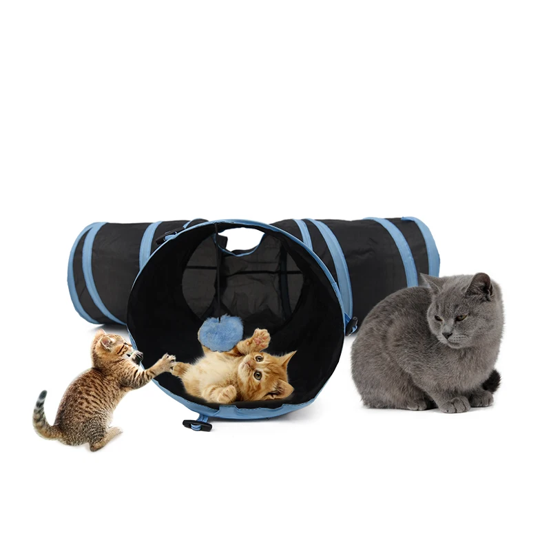 2/3/4 отверстия складной туннель для кошек для дома и улицы Pet кошачьи игрушки для кошки; тапочки с кроликом; шлёпанцы для играть тоннель тавровое соединение
