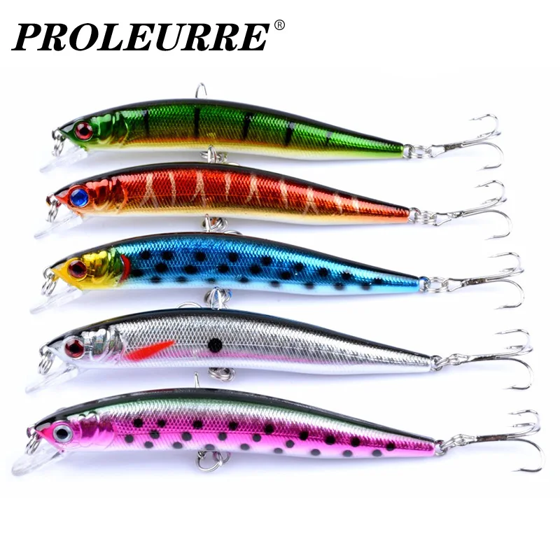 

5Pcs Mixed Colors Fishing Lure Set 10cm Minnow Wobbler Artificial Hard Bait With 6# Treble Hooks Fishing Tackle Crankbaits Kit