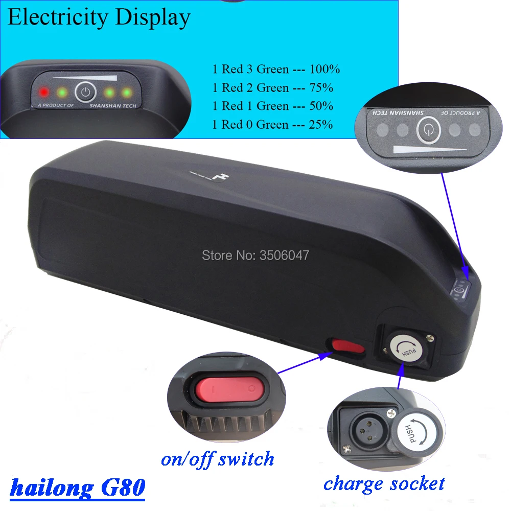 Литиевая батарея Hailong 48 В 52 в 15 Ач 20 21 40 А BMS 1000 Вт 1500 18650 ячеек мотор bafang BBS02 BBSHD с USB