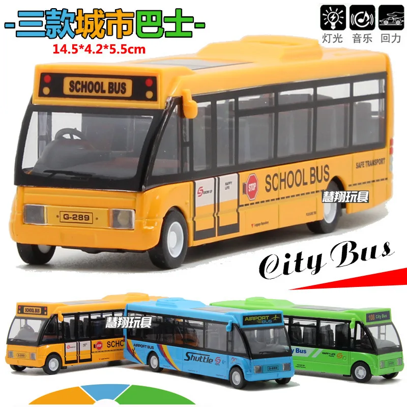 

1:38 Diecast Alloy Bus Model City Toy Car Light and Music Pull Back Function 3 Colors Optional Toys for Children Adults