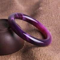 natural purple chalcedony hand carved round bracelet fashion boutique jewelry female purple agate beauty bracelet