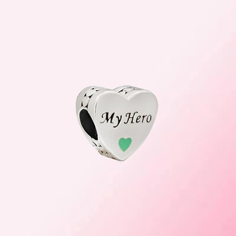 

High Quality Original 925 Sterling Silver Custom Hero Heart Shaped DIY Beads