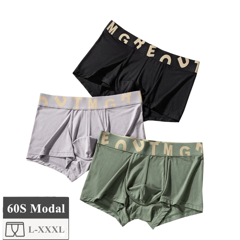 

HaleyChan Modal Men's Underwear Breathable Cotton Comfortable Boxer Briefs Calzoncillo Hombre Ropa Interior Hombre Men Boxers