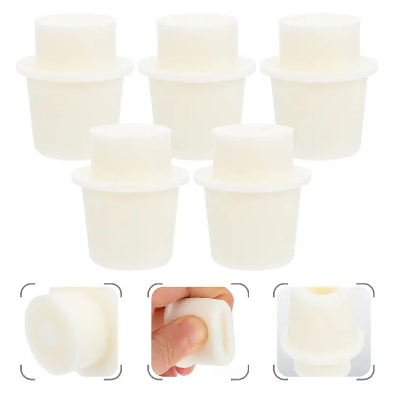 

5pcs Erlenmeyer Flask Stopper Conical Glass Tube Stopper Test Tube Stopper for Experiment