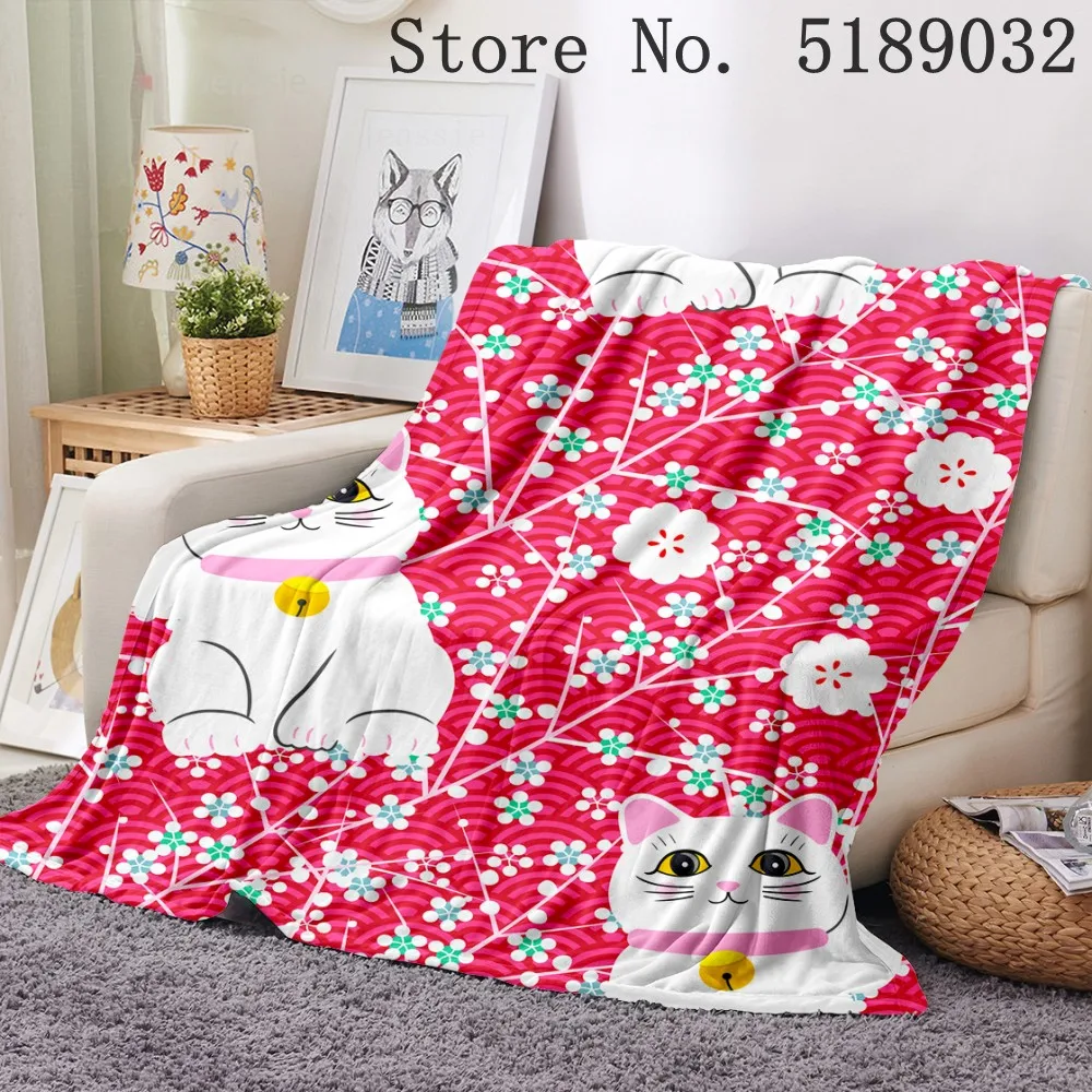

Cartoon Cat Throw Blanket Soft Flannel Plush Throw Blanket for Sofa Couch 3d Print Bedding Bedspread for Travel Outdoor Travel