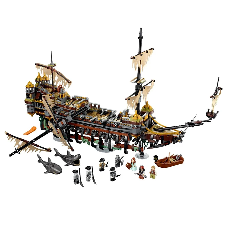 

Пиратский фильм Silents Battleship, строительные блоки, Карибские кирпичи, Мари, развивающие игрушки, 2294 шт., детские подарки на день рождения 180141