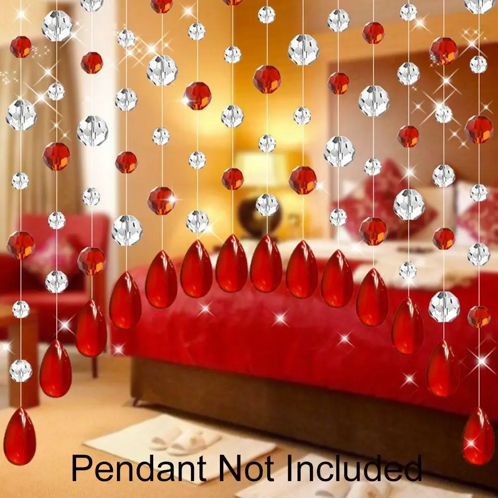 100 см искусственное Хрустальное стекло зеркальная полоса занавеска Гостиная