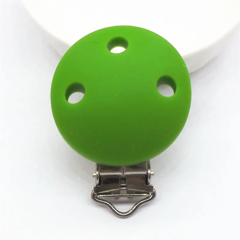 Vivid Green Chenkai 10 шт. силиконовые круглые скрепки DIY Детские пустышки пустышка Прорезыватель пустышка уход ювелирные изделия игрушки аксессуары держатель прорезыватели - Цвет: Vivid Green