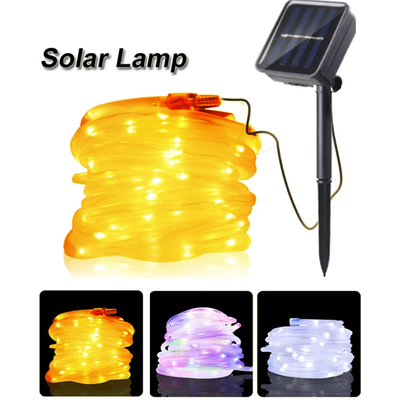 

Lights String Solar Copper Wire String Light LED Fairy String Lights Solar Waterproof Rope Tube LED 8 Functions 12M/22M