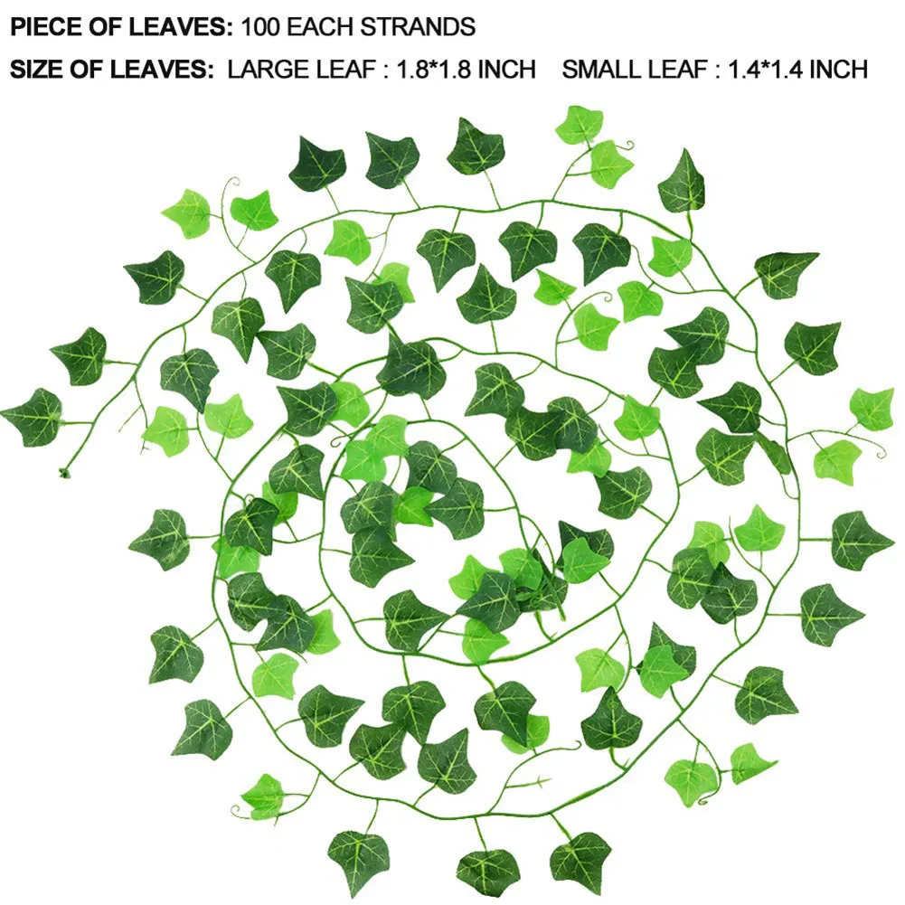 12 шт./компл. 2 4 м искусственная гирлянда из листьев плюща Виноградная лоза листва