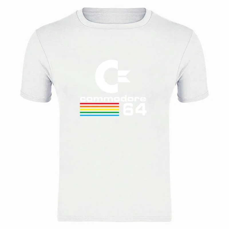 Новинка лета, коммодор, 64 футболки, C64, Ретро стиль, 8 бит, ультра крутой дизайн, футболки, мужская одежда с коротким рукавом - Цвет: white
