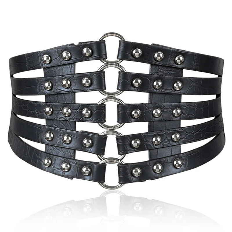 

Women Wild Belts Fashion Elastic Band Girdle Wide Corsets Belts For Women High Waist Slim Girdle Belt Hollow D5QB
