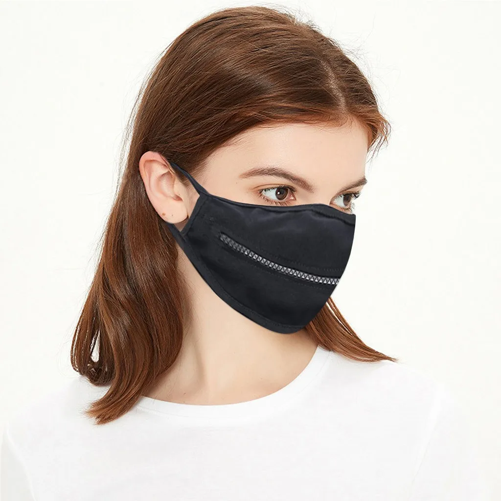 1PC Adult Washable Cotton Dust-proof Mask Anti-ultraviolet Zipper Sport Cycling Face Masks Replacement Reusable mouth - купить по