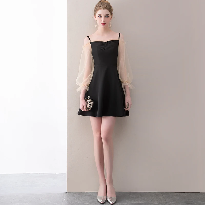 Платье с коротким рукавом черное белое кружевное 2019 | Свадьбы и торжества