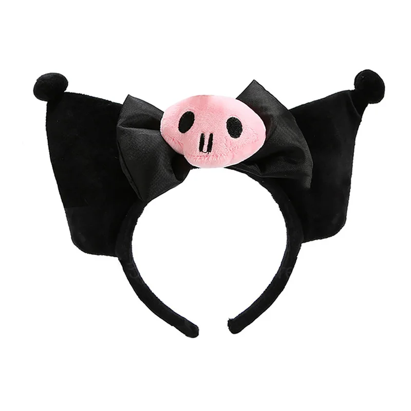 

Обруч для волос с маленьким дьяволом, мультяшный Kuromi, мягкая плюшевая повязка на голову, персонаж аниме, косплей, розовая фотография, аксесс...