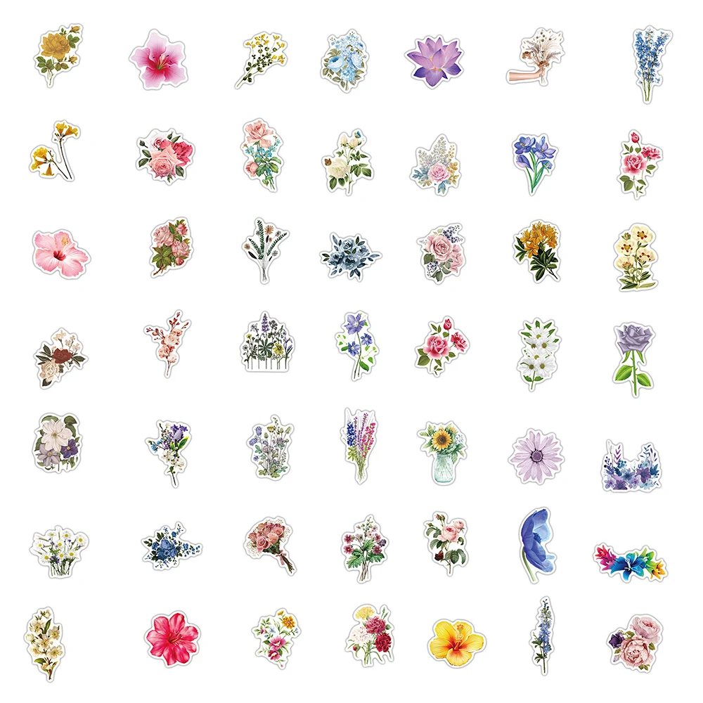 

100PCS Pretty Butterfly Stickers For Girl Plant Fresh Flowers Decal Sticker To DIY Guitar Stationery Laptop Skateboard Pegatina