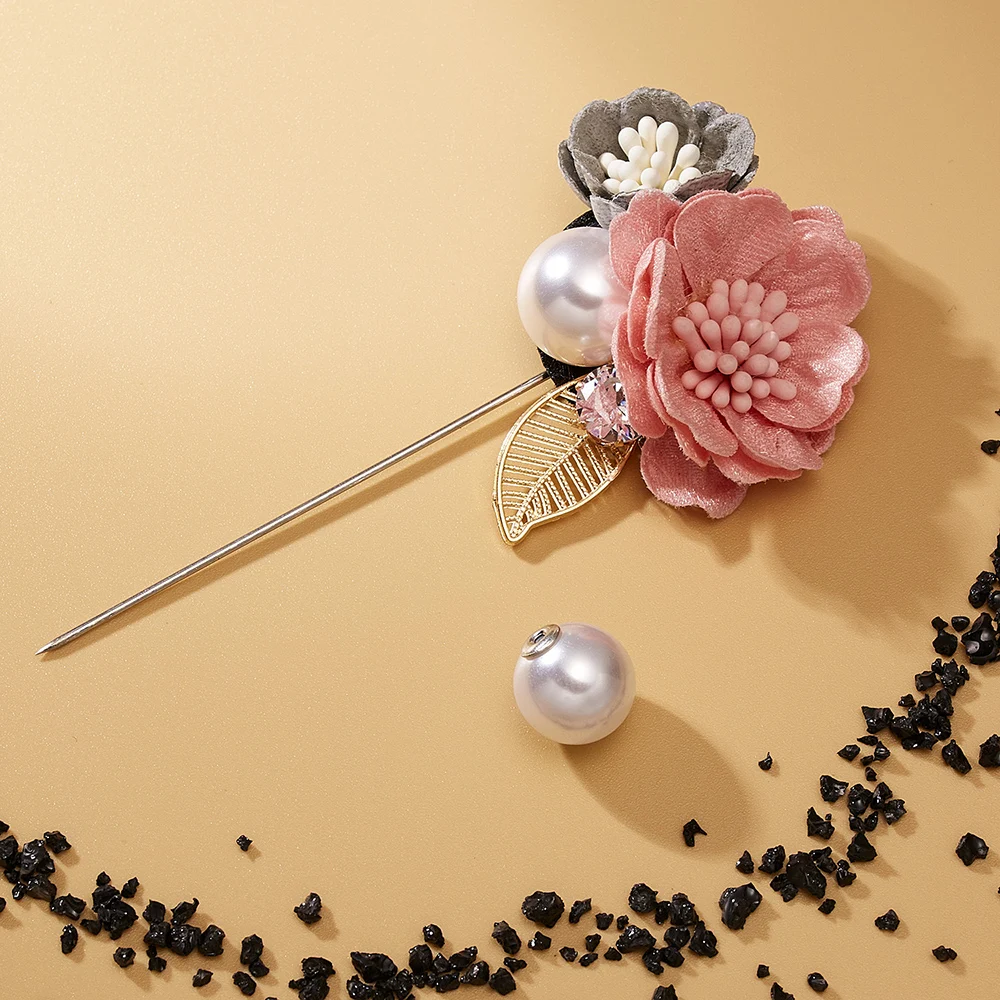 Женская Брошь В Виде Цветка из ткани Элегантная жемчуга кардиган рубашка шаль