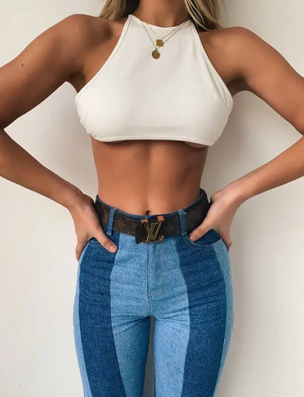 Женский сексуальный жилет с лямкой через шею базовые однотонные топы без рукавов