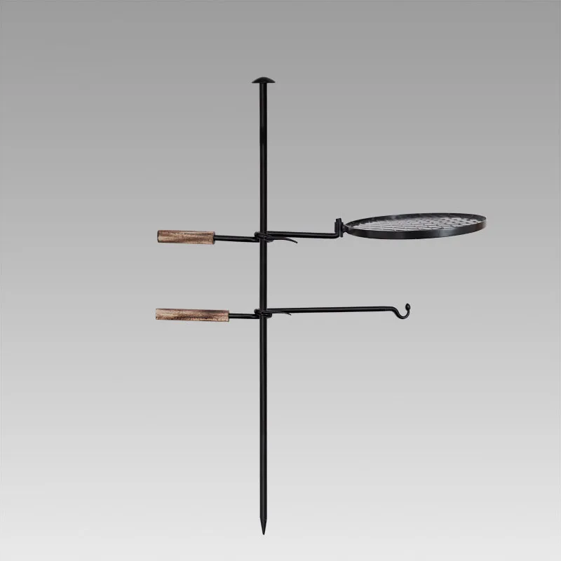 

RV Outdoor Burning Round Shape Barbecue Grill Can Be Assembled Iron Grill Camping Picnic Campfire Cast Steel Grill Pan