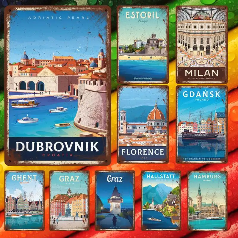 

Hamburg Germany Germany Travel s Hamburg Hamburg Poster Housewarming Vintage City Poster Retro Tin Metal Sign Vintage Wall Decor