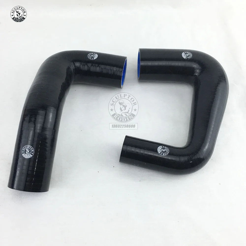 K8-81 BLACK Силиконовый радиатор охлаждающей жидкости нагреватель шланг для SMART для двух и родстер(2 шт) красный/синий/черный - Цвет: K8-81 BLACK
