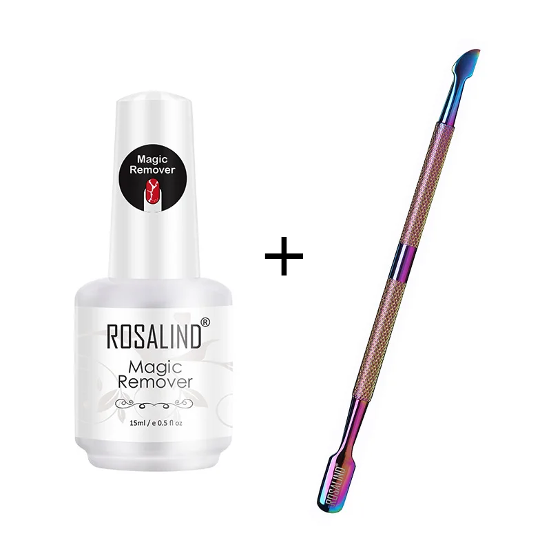 2pcs per set ROSALIND Гель-лак для ногтей магический удалитель для маникюра быстрая очистка в течение 2-3 минут УФ-гель для ногтей Удаление волшебной основы верхнее пальто - Цвет: 2pcs per set