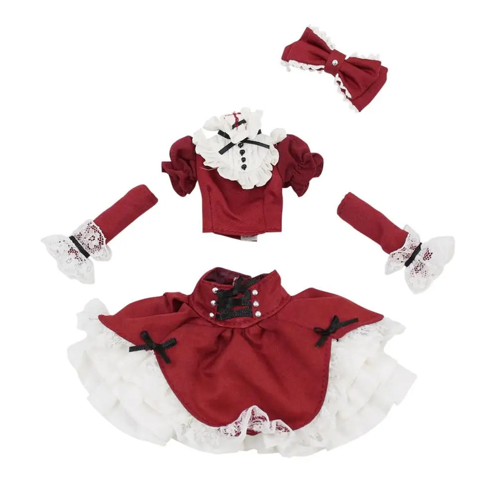 

ICY DBS Blyth doll to cosplay Gorgeous suit red skirt with lace gloves hairpin