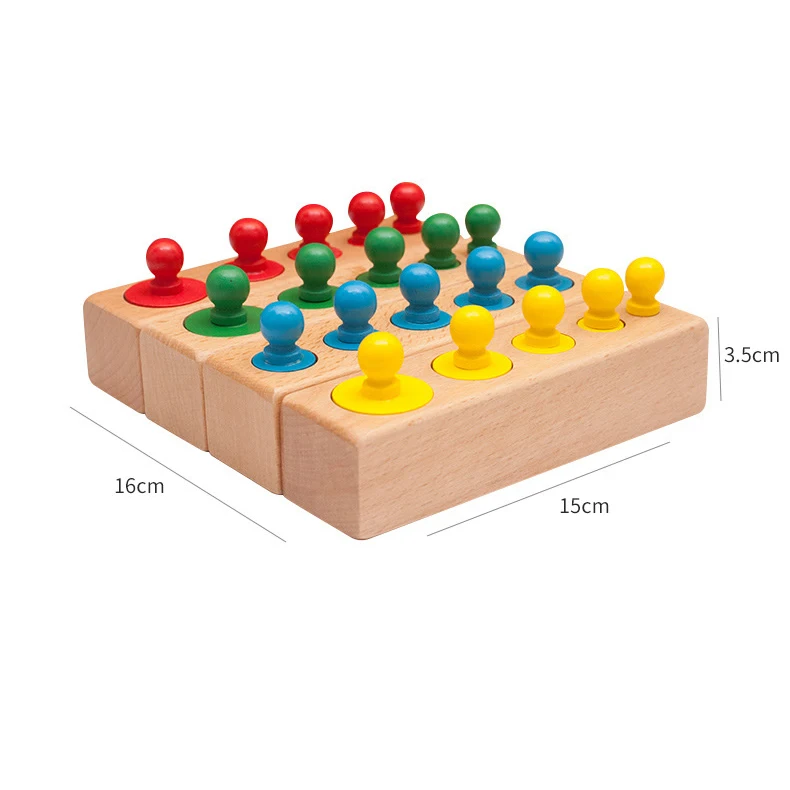 

Montessori Wooden Cylindrical Socket Puzzle Toy Baby Development Practice And Meaning Children's Toys Educational Toys gift
