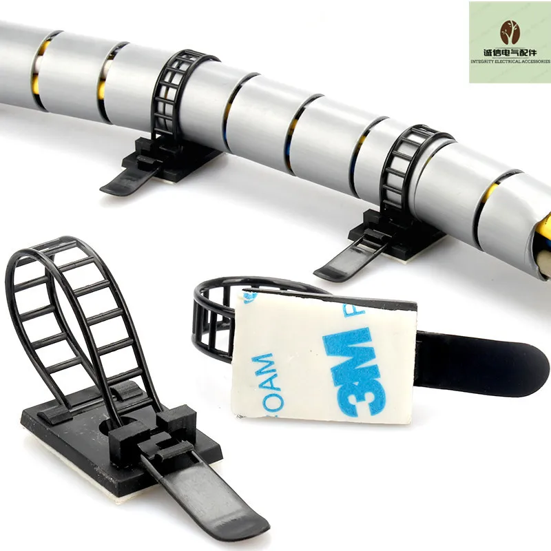 ACT17/22 липкие регулируемые Кабельные стяжки Зажим пластиковый самоклеющийся