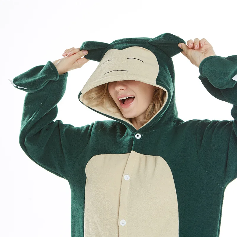 Snorlax Onesie Мультфильм Аниме пижамы животных Медведь Вечерние комбинезон для женщин