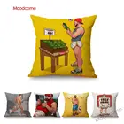 Озорной уютный сексуальный медвежонок, человек, горячий Джок, мужской мальчик, гей-Комиксы, Арт, диван, наволочка, мышечный декор для тренажерного зала, льняной чехол для подушки наволочка