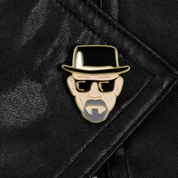 killer l%c3%a9on enamel pins black sunglasses hat pins brooches shirt bag lapel pin badges classic cool jewelry gifts for movie fans