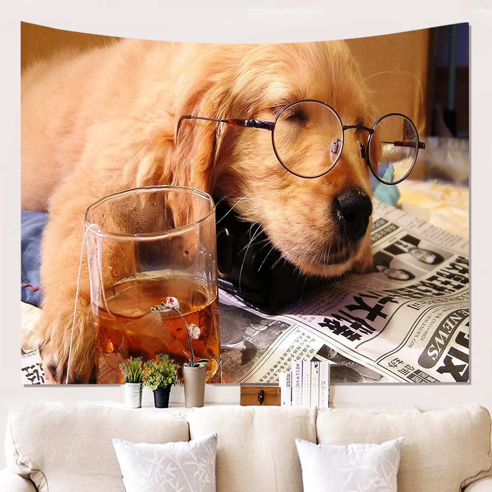 Гобелен Zeegle с милым рисунком собаки настенный гобелен из полиэстера украшение