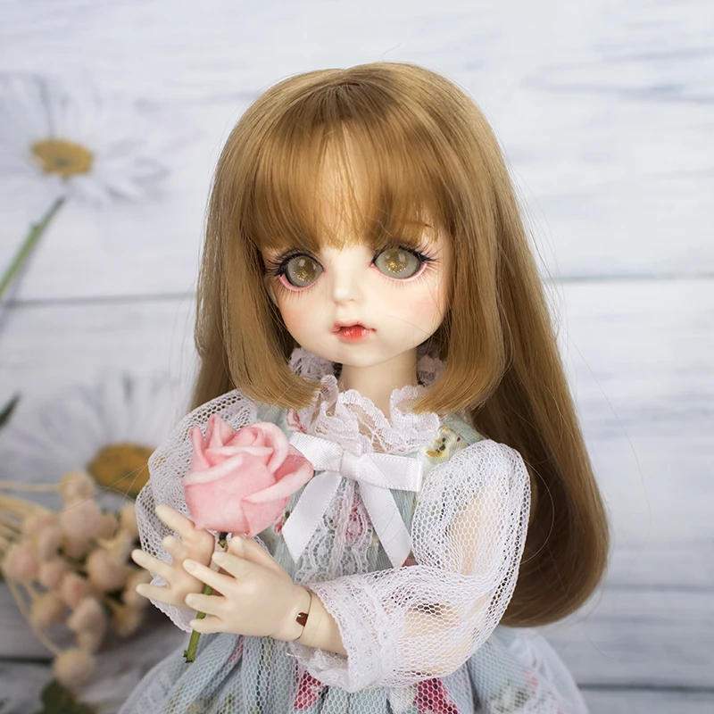 1/6 парик для куклы bjd из мягкого волокна вьющиеся золотые волосы аксессуары кукол