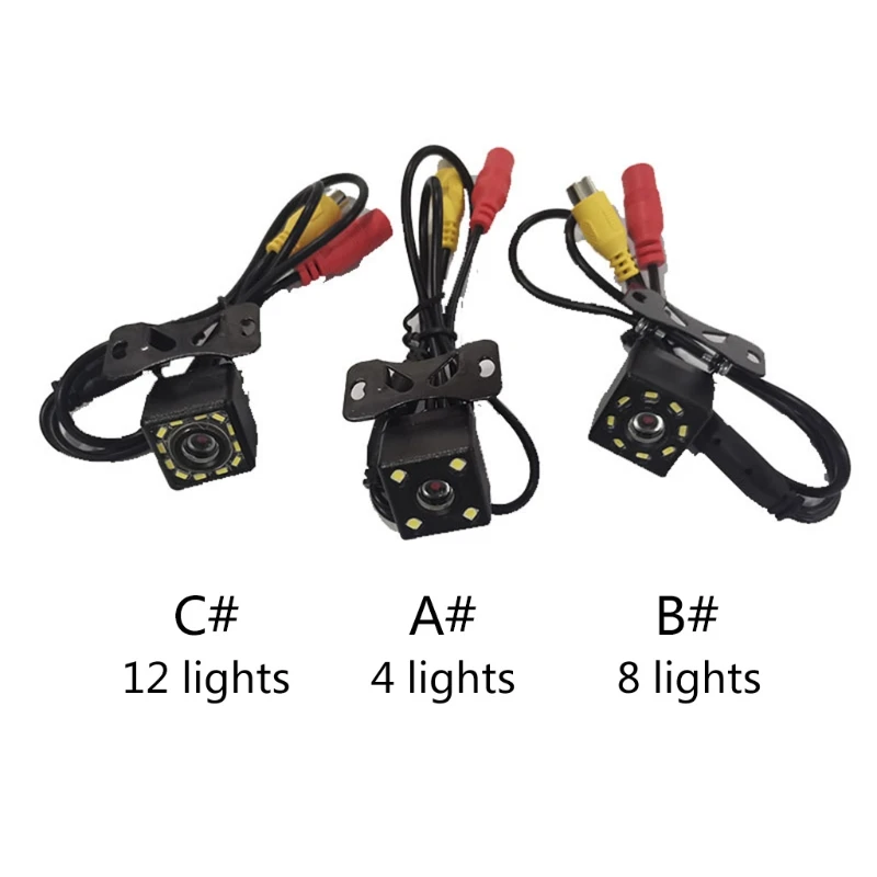 

8/12/ 4 LED Night Vision Car Rear View Camera Universal Backup Parking Reverse Camera Waterproof 170 Wide Angle HD Color Image