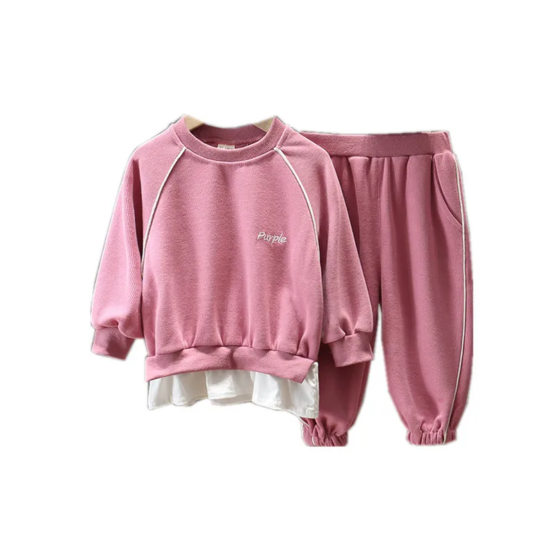 

Girl sets 2020 spring and autumn new fashion two piece set cotton long sleeve and trousers sports sets 1-6years old girl clothes